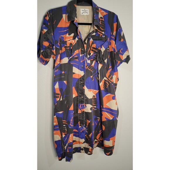 Vivienne Westwood Anglomania Abstract Print Shirt Dress Size 38 Made in Japan - Picture 4 of 11